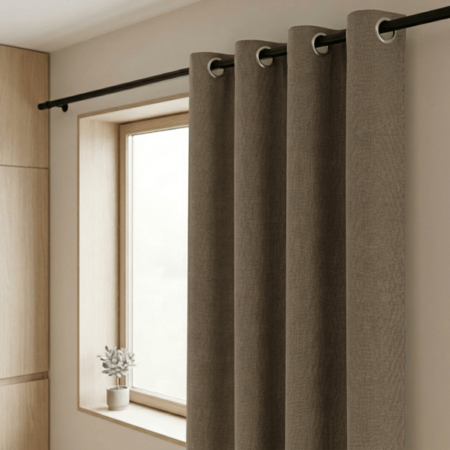 Gordijnen 100% Verduisterend - Ringen - Taupe