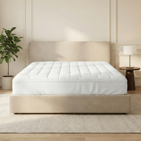 Wasbare Topper & Hoeslaken in 1 – Wit