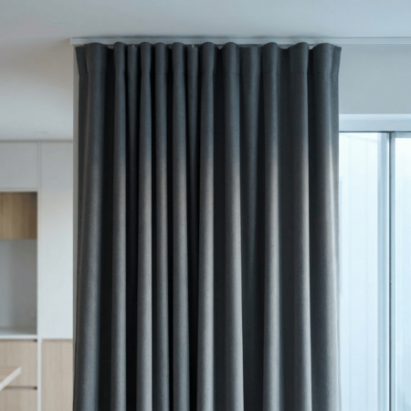 Verduisterende & Isolerende Gordijnen 150 of 300 cm- Haken  - Antraciet
