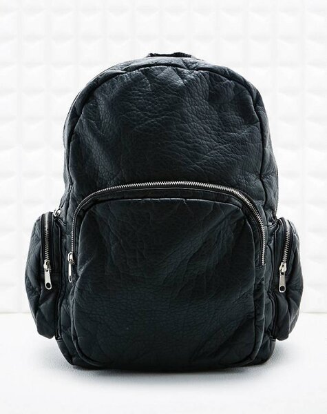 Black leather backpack
