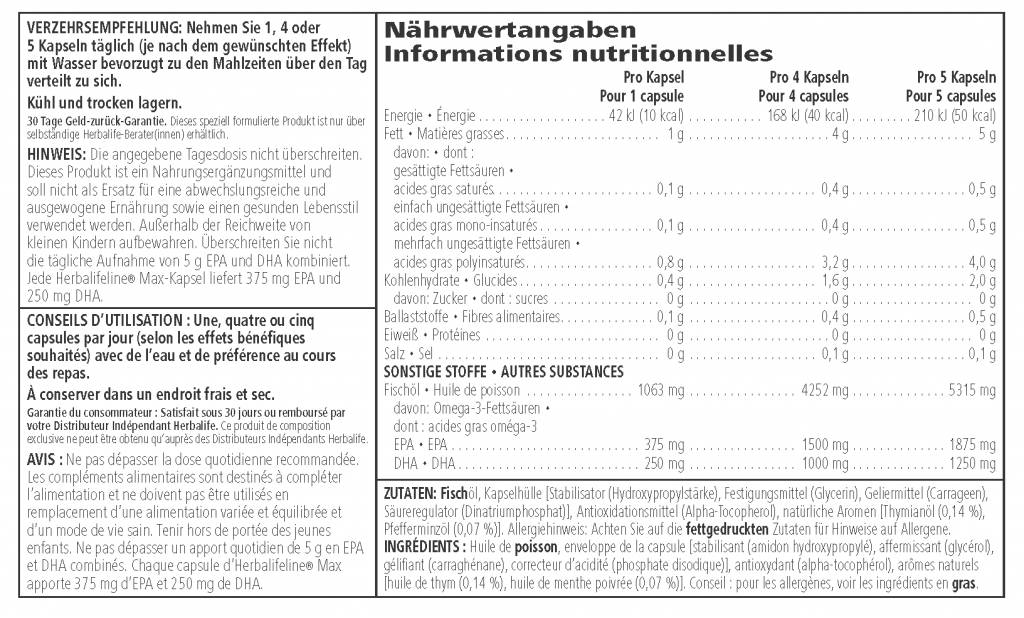 Omega-3 Fettsäuren EPA und DHA – Herbalife Herbalifeline® Max