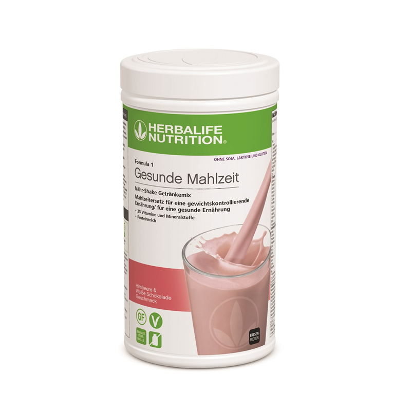 Herbalife Formula 1 Nähr-Shake Getränkemix Himbeere & Weiße Schokolade - Free From - Erbseneiweiß