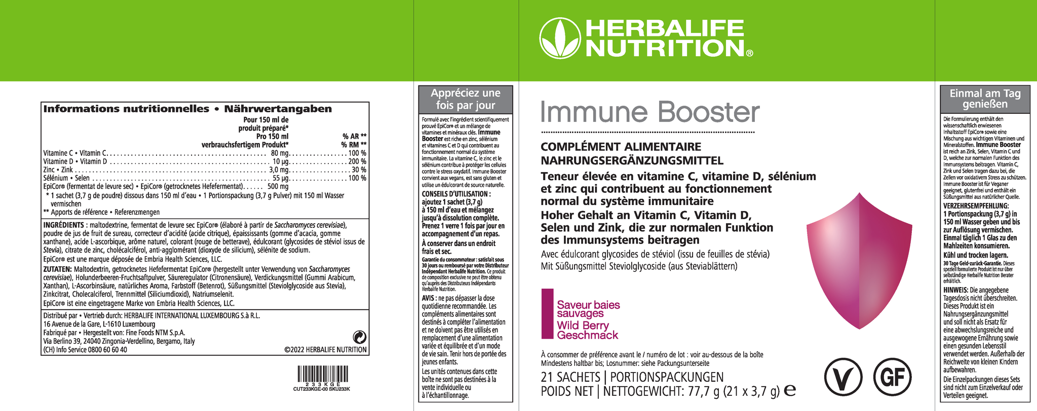 Herbalife Immune Booster - gusto al Ribes nero - Contiene EpiCor®