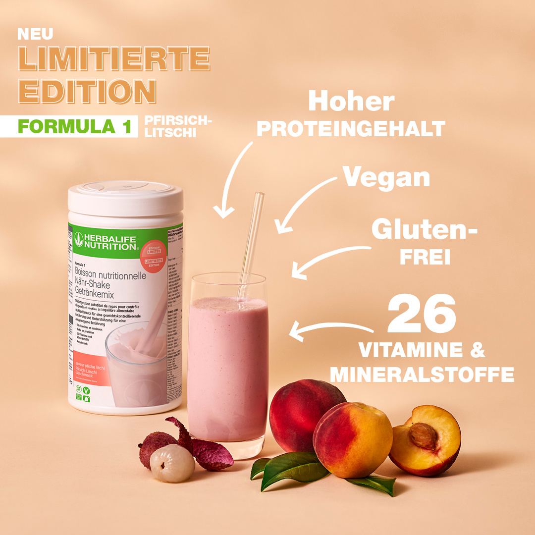 Herbalife Formula 1 Healthy Meal - Peach Lychee - vegan ingredients