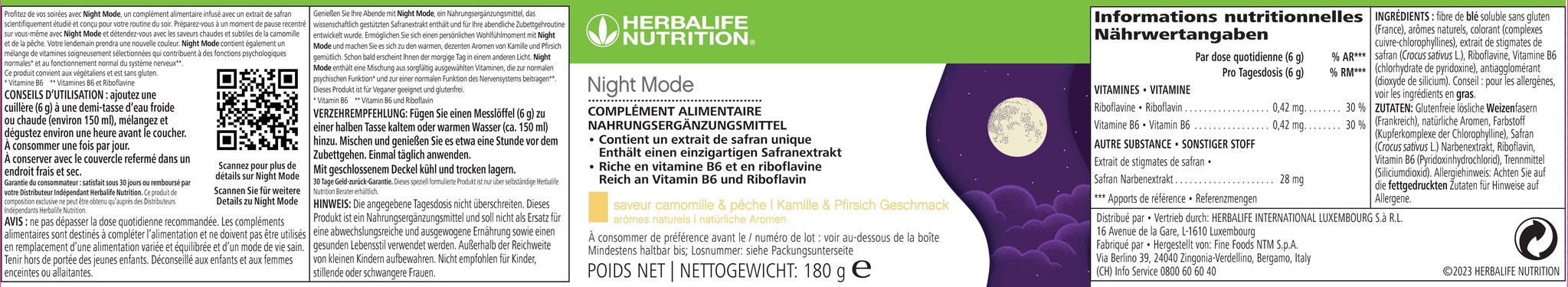 Herbalife Night Mode - Camomilla e Pesca