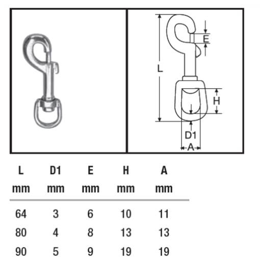 Niro Wirbelkarabiner A4 - AISI 316