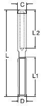 Niro Gewindeterminal mit Mutter, links A4 - AISI 316