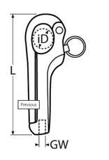 Niro Pelikanhaken mit Innengewinde, A4 - AISI-316