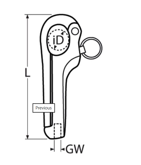 Niro Pelikanhaken mit Innengewinde, A4 - AISI-316