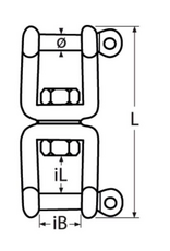 Niro Wirbelschäkel Gabel-Gabel A4 - AISI 316