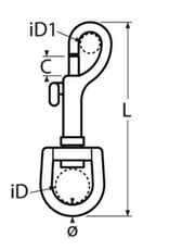 Niro Wirbelkarabiner A4 - AISI 316