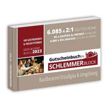 Schlemmerblock Kaufbeuren/Ostallgäu & Umgebung 2023 - Gutscheinbuch 2023 -