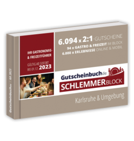 Schlemmerblock Karlsruhe & Umgebung 2023 - Gutscheinbuch 2023 -