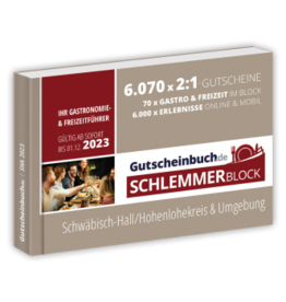 Schlemmerblock Schwäbisch-Hall/Hohenlohekreis & Umgebung 2023 - Gutscheinbuch 2023 -