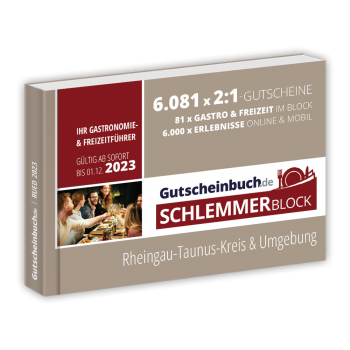 Schlemmerblock Rheingau-Taunus-Kreis & Umgebung 2023 - Gutscheinbuch 2023 -