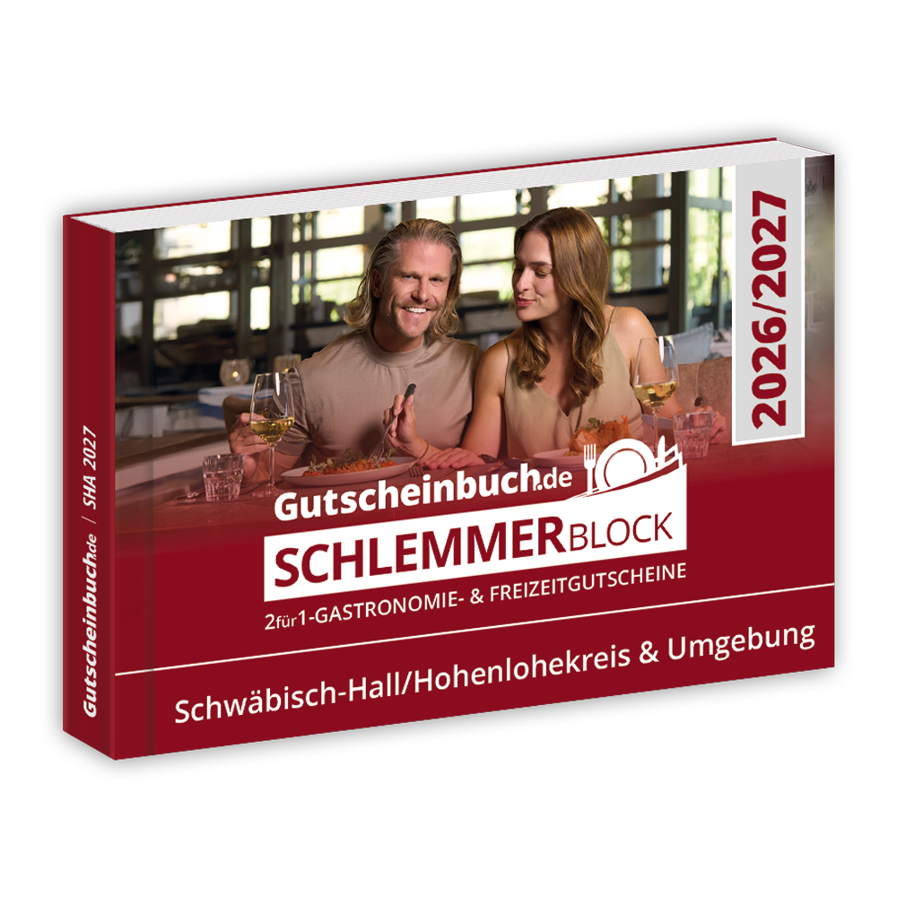 Schlemmerblock Schwäbisch-Hall/Hohenlohekreis & Umgebung 2026/2027 - Gutscheinbuch 2026/2027 - Gültig bis 01.12.2027 -