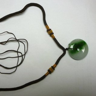 Kette mit chinesischer Jade-Münze (30x5mm)