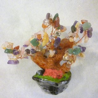 Baum mit verschiedenen Kristallen für Bildung und Harmonie , ca.16cm