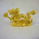 Goldener Drachen mit Kugel  11x6cm