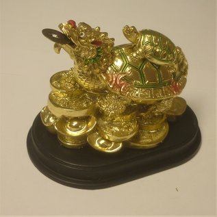 Drachenschildkröte auf Münzen 5x6x6cm