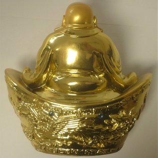 lachender Buddha auf Goldbarren ca.9x6x10cm