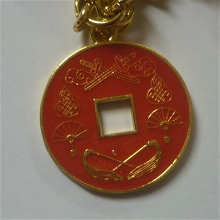 5 Protection and blessing coins keychain , d=5cm (14cm)