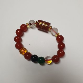Feng Shui bracelet obsidian 5 elements wealth and luck - red