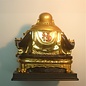 goldener lachender Buddha auf Stuhl 12x13x13cm