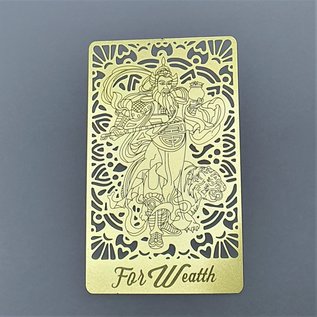 wealth god with tiger golden talisman card 5,5x8,5cm