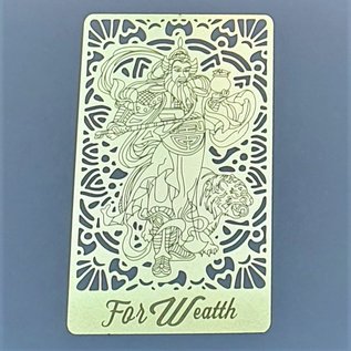 wealth god with tiger golden talisman card 5,5x8,5cm