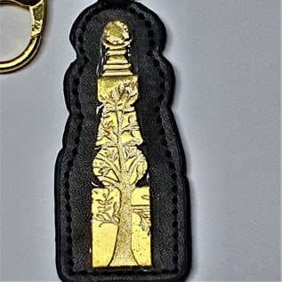 5 elements pagoda keychain with Om Ah Hum  3x7,5 (14)cm