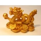 Goldener Drachen mit Kugel  8x5cm