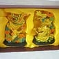 Feng Shui goldener Drachen und Phönix 14x10x6cm