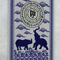blaue Schutzkarte Nashorn und Elephant , 6x9cm