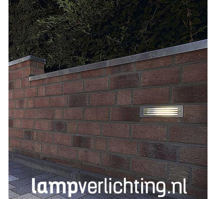 Muur Inbouwspot Buiten LED met RVS raster Duurzaam en Energiezuinig