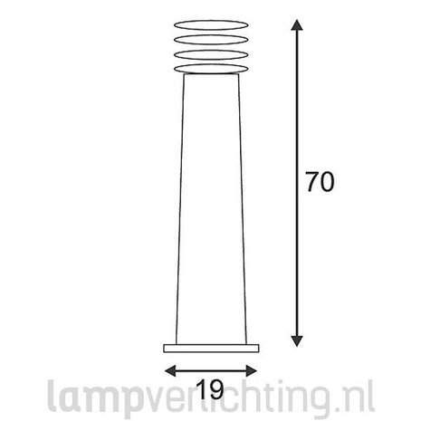 Buitenlamp Cortenstaal Lamel 70 cm E27