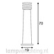Buitenlamp Cortenstaal Lamel 70 cm E27 Buitenlamp Cortenstaal Lamel 70 cm E27