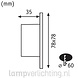 Vierkante Wandspot voor Inbouwdoos 230V Vierkante Wandspot voor Inbouwdoos 230V