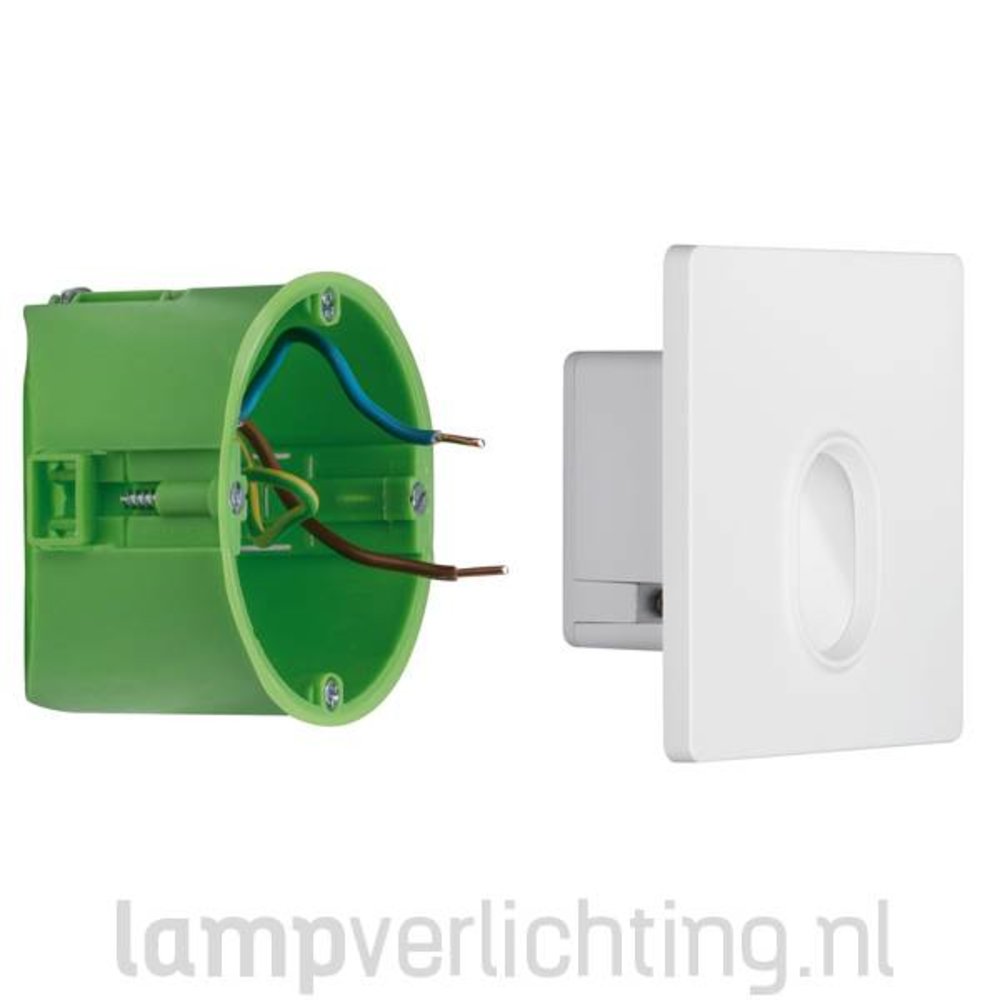 Vierkante Wandspot voor Inbouwdoos 230V Vierkante Wandspot voor Inbouwdoos 230V