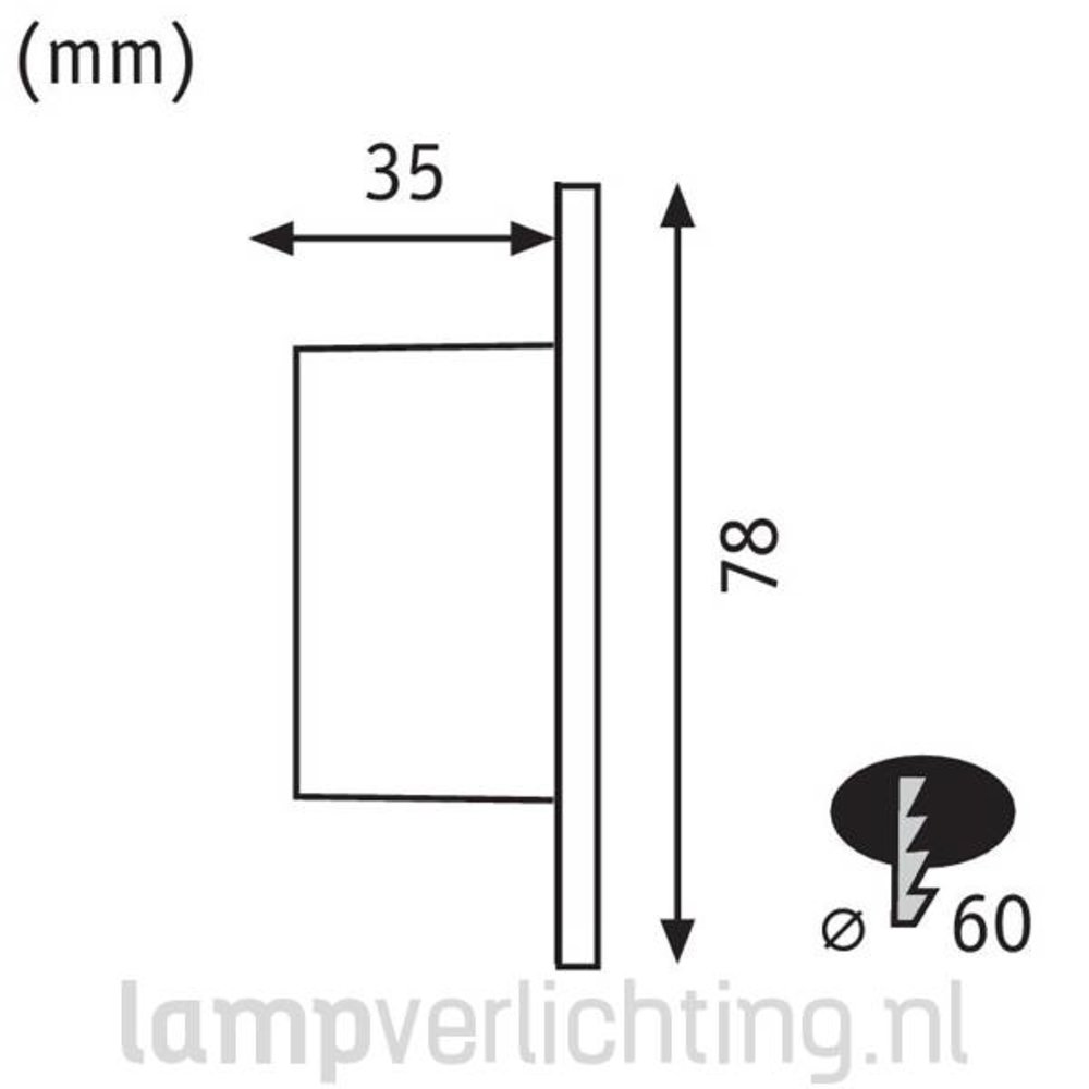 Ronde Wandspot voor Inbouwdoos 230V Ronde Wandspot voor Inbouwdoos 230V