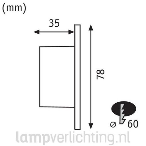 Ronde Wandspot voor Inbouwdoos 230V Ronde Wandspot voor Inbouwdoos 230V