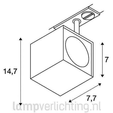 Railspot Vierkant GU10 1-Fase