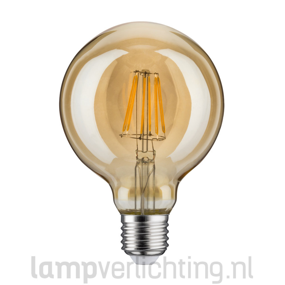 Gestreept steen Walter Cunningham LED Filament Dimbaar E27 95mm Goud - Warmwit 1700K - Vintage LED lamp -  LampVerlichting.nl