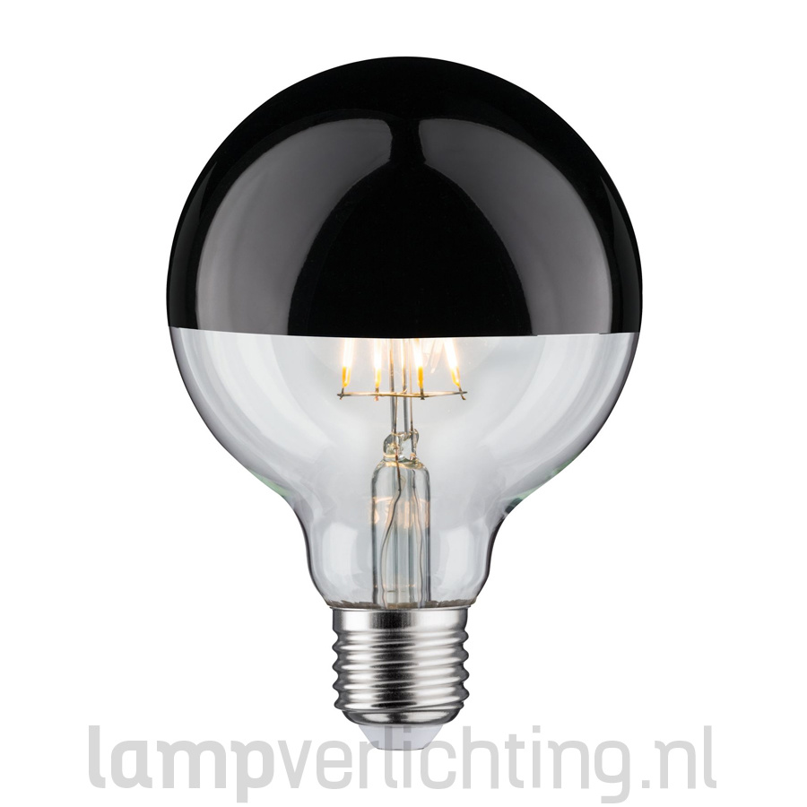 LED Filament Dimbaar E27 95mm Kop Zwart Kopspiegellamp Tip