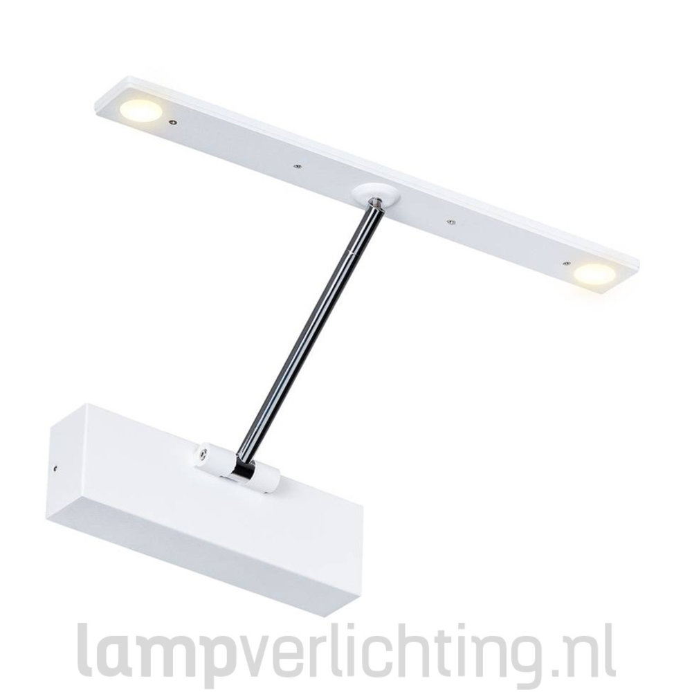 Schilderijverlichting met Dimbare Led Wit of chroom - Topkwaliteit - LampVerlichting.nl