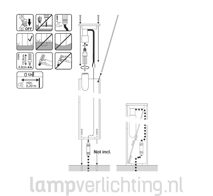 Tuinlamp Roest Cortenstaal Vierkant 80 cm