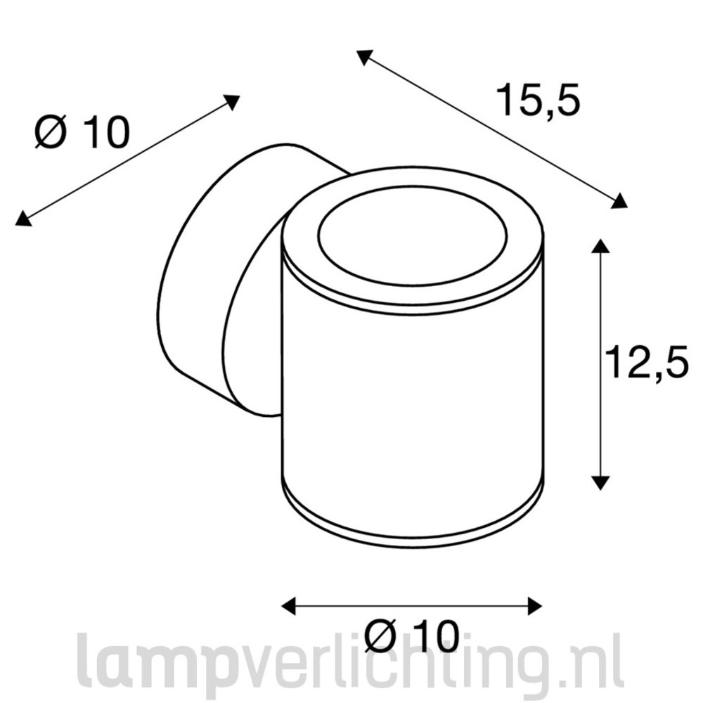Wand Buitenlamp Cilinder Up-down GX53