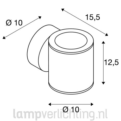 Wand Buitenlamp Cilinder Up-down GX53