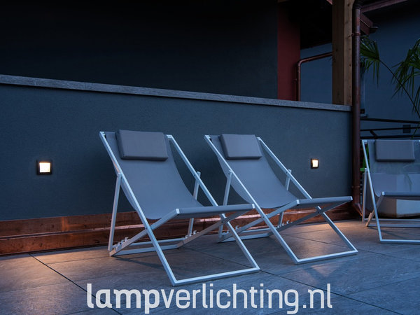 Wand Inbouwspot LED Buiten Vierkant 14x14 cm Wand Inbouwspot LED Buiten Vierkant 14x14 cm