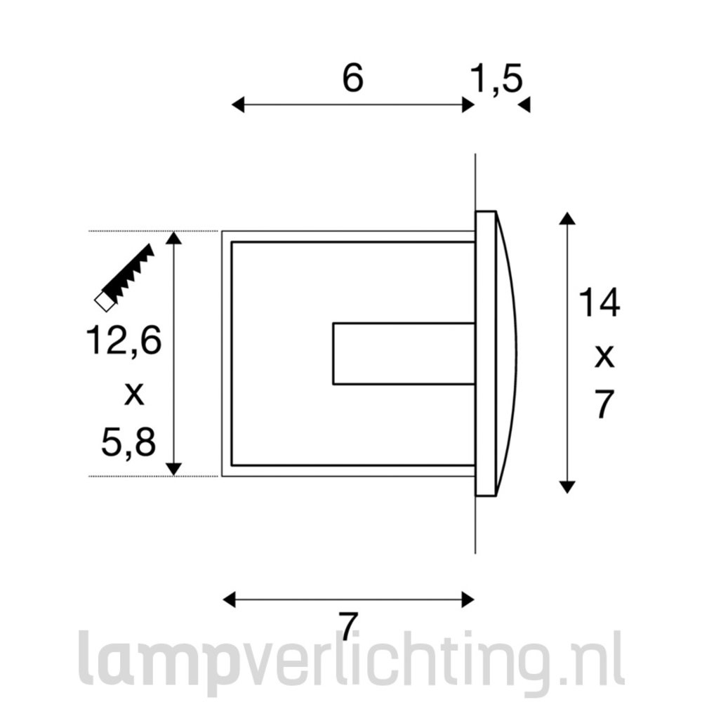 Wand Inbouwspot LED Buiten Muur 14x7 cm Wand Inbouwspot LED Buiten Muur 14x7 cm